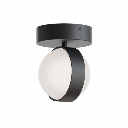 Afx Verona 1-Light LED Flush Ceiling Light, White Acrylic Shade, Black Finish VRNF05LAJUDBK